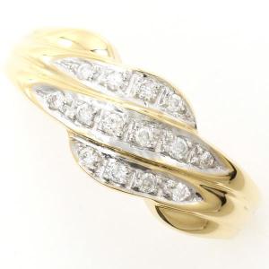 ◎中古美品◎18金 ダイヤ 0.05ct 龍虎デザイン メンズリング 18号 