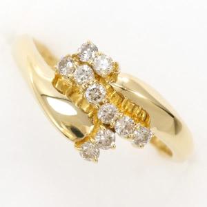 ◎中古美品◎18金 ダイヤ 0.05ct 龍虎デザイン メンズリング 18号 
