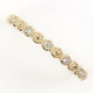 K10WG リング 指輪 7号 ダイヤ 0.11 総重量約1.1g 中古 美品 K10WG