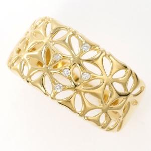 リング K18 18金 YG イエローゴールド 指輪 11号 サンゴ ダイヤ 総重量  