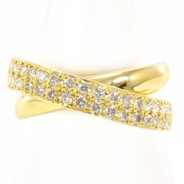 リング K18 18金 YG イエローゴールド 指輪 9号 ダイヤ 0.50 カード鑑別書 総重量約...