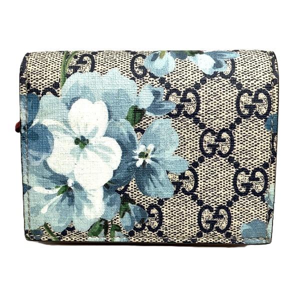 グッチ GUCCI GGスプリーム フラワーミニウォレット 546372 2つ折り財布 レディース ...