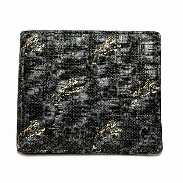 グッチ GUCCI GGスプリーム タイガー 575132 2つ折り財布 メンズ 中古