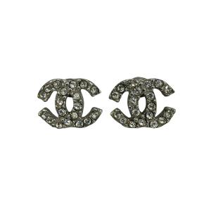 シャネル CHANEL シルバー 03A ココマーク ラインストーン ブランド小物 ピアス レディース 中古