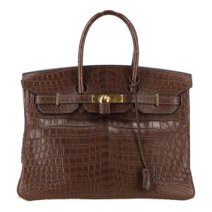 HERMES エルメス/バーキン35/マットニロティカス/ブラウン/□E/Aランク/91【中古】