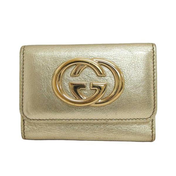 GUCCI グッチ レザー/インターロッキングG/6連キーケース/ゴールド/162763/496**...