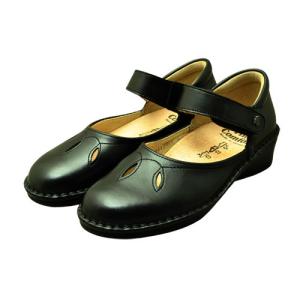 フィンコンフォート finncomfort  2661 CARTAGO  黒（ブラック） インソールの入った外反母趾対応ストラップパンプス｜wonder shoes