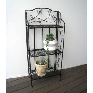 フラワースタンド 屋外 室内 3段 プランタースタンド  アイアン 花台 鉢台  おしゃれ アンティーク たためる