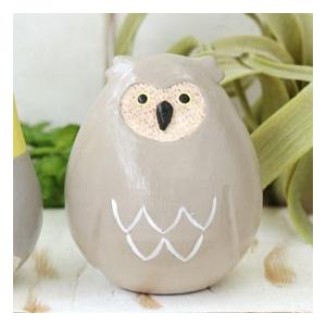 ふくろう フクロウ 天然木 置き物 置物 : 手づくり家具 ウッド