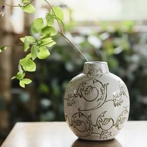花瓶 花びん 花器 フラワーベース テラコッタ : 手づくり家具 ウッド
