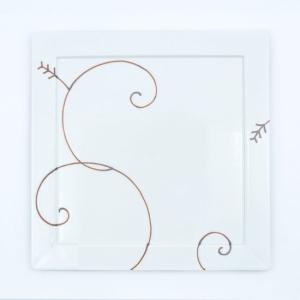 白磁 スクエア・ディナープレート 大皿 プレート 皿 角皿 有田焼 福泉