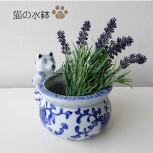 水鉢・ひまわり青（大）14号鉢 水鉢 火鉢 睡蓮鉢 メダカ鉢 プランター
