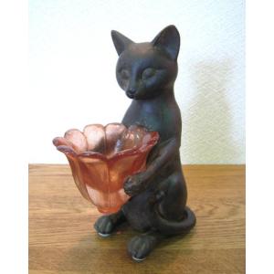 樹脂製 猫のブックエンド アンティーク調 ブラック 猫雑貨