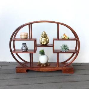 花梨 珍品棚 階段 飾り棚 和モダン 和風 かりん おしゃれ アジアン
