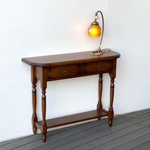 イタリア コンソール 象嵌 88cm猫脚 アンティーク 050 引き出し付き