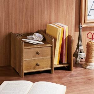 メイクボックス コスメティック 木製 鏡 ナチュラルウッド 縦型 コスメ