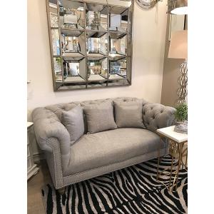 ソファー ソファ 2人掛け sofa チェスターフィールドソファ グレー ブラウン 英国