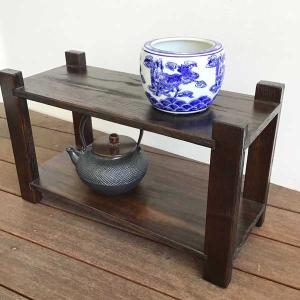 オープンシェルフ 2段 和モダン フリーラック 天然木 幅100 飾り棚 棚