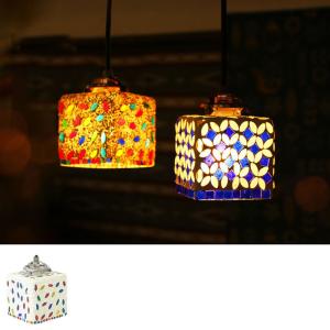 ロングモザイク ペンダントランプB-dam ステンドグラス 照明