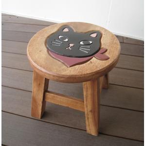 スツール キッズチェア アカシア お花 コロネット レトロ 木製 子供用