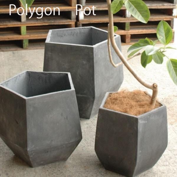 プランター ファイバーグラス ファイバークレイ polygon ポリゴン 植木鉢 鉢カバー 軽量プラ...
