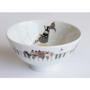 お茶わんねこMUSIC  　日本製　猫　陶器｜wood