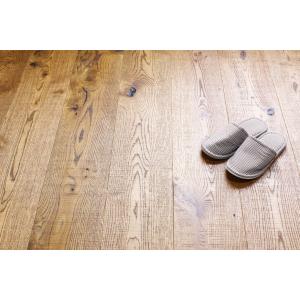 ヘリンボーン フローリング 床材 オーク 無垢 無塗装 120幅 ビッグ