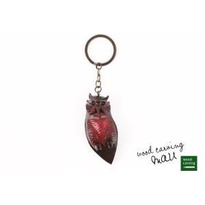 木彫りの熊 ETHNIC DESIGNS 文様キーホルダー サケ喰いクマ