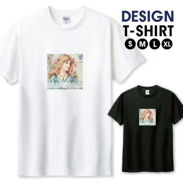 Tシャツ メンズ ユニセックス ホワイト ブラック 絵画 アート ヴィンテージ レトロ フェミニン ...