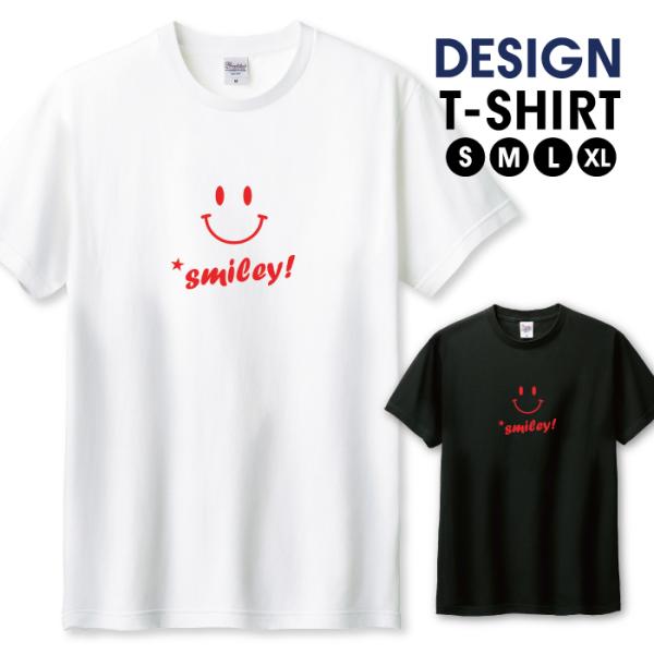 Tシャツ メンズ ユニセックス ホワイト ブラック にこちゃん スマイル smile ニコ 可愛い ...