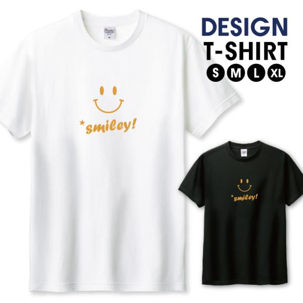 Tシャツ メンズ ユニセックス ホワイト ブラック にこちゃん スマイル smile ニコ 可愛い ...