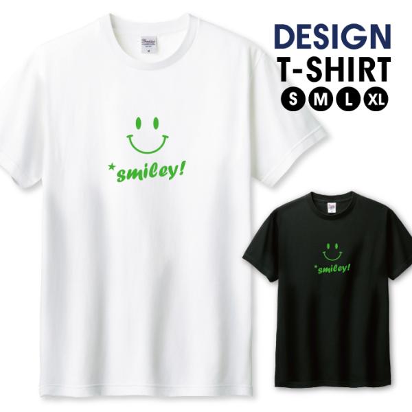 Tシャツ メンズ ユニセックス ホワイト ブラック にこちゃん スマイル smile ニコ 可愛い ...