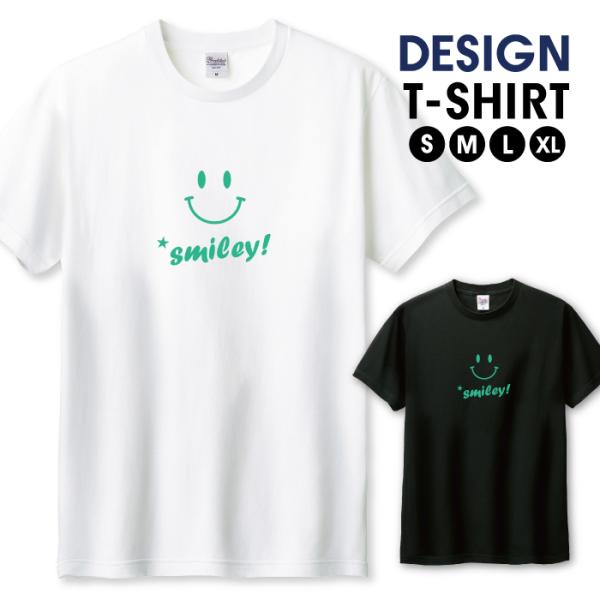 Tシャツ メンズ ユニセックス ホワイト ブラック にこちゃん スマイル smile 可愛い おしゃ...