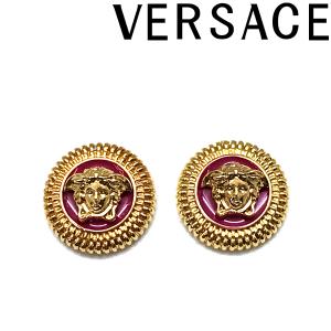 VERSACE ピアス ベルサーチ ヴェルサーチェ メドゥーサ ロゴ ゴールド×ピンク 1005333-1A00638-4J350｜woodnet