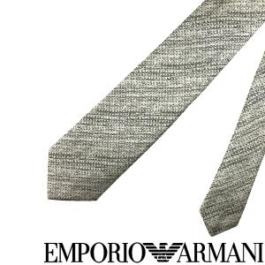 EMPORIO ARMANI ネクタイ エンポリオアルマーニ ブランド シルク シルバー【剣先幅：7.5cm】 340075-620-00017｜woodnet