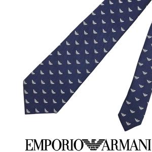 EMPORIO ARMANI ネクタイ エンポリオアルマーニ イーグルロゴ柄 ウルトラマリンブルー【剣先幅：8.5cm】 340182-616-05236｜woodnet