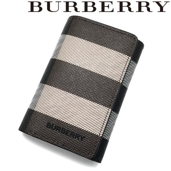 BURBERRY キーケース バーバリー レザー 6Pダークブラウンチェック柄×ブラックチェック柄 ...