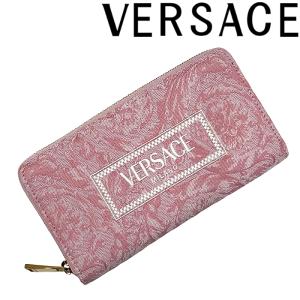 VERSACE 長財布 ブランド ヴェルサーチェ ベルサーチ バロッコ アテナ ジャカード ジップアラウンド 小銭入れあり ピンク dpdi056-1a09741-2pq2v｜woodnet