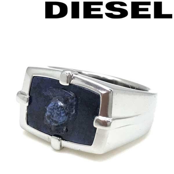 DIESEL ディーゼル シルバー×ネイビー リング・指輪 DX1176040