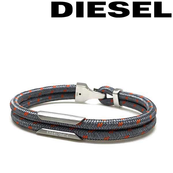 DIESEL ディーゼル ブレスレット ブランド グレー×オレンジ×シルバー DX1249040