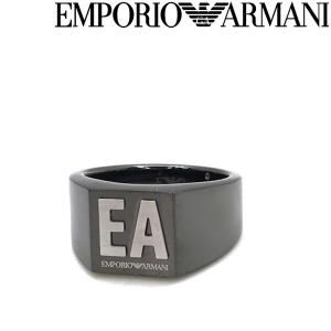 EMPORIO ARMANI エンポリオアルマーニ イーグルロゴ マットガンメタル リング・指輪 EGS2755060｜woodnet