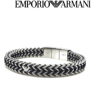 EMPORIO ARMANI エンポリオアルマーニ ブレスレット ブランド マットシルバー×ブラック EGS2816040｜woodnet