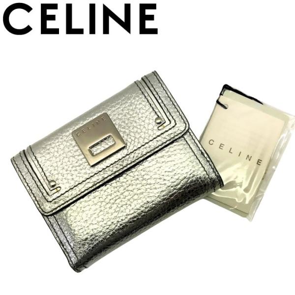 【中古】CELINE セリーヌ 二つ折り 財布【ほぼ新品】レザー 小銭入れ 札入れ カード入れ レデ...