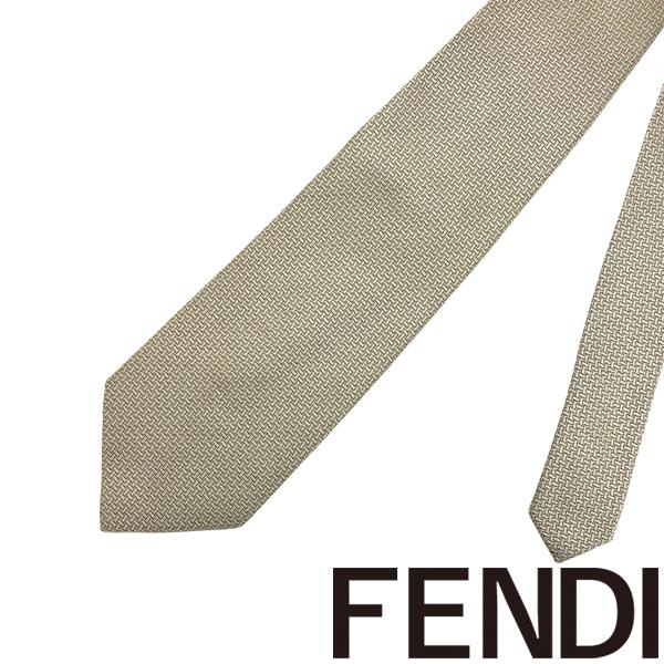 【中古】【非常に良い】FENDI ネクタイ ブランド フェンディ ライトブラウン 【剣先幅：10cm...