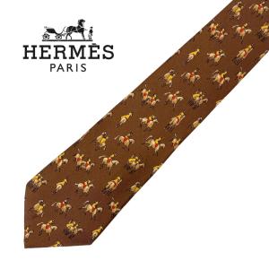 HERMES（エルメス） ネクタイ Hパズル シルク グリーン オレンジ