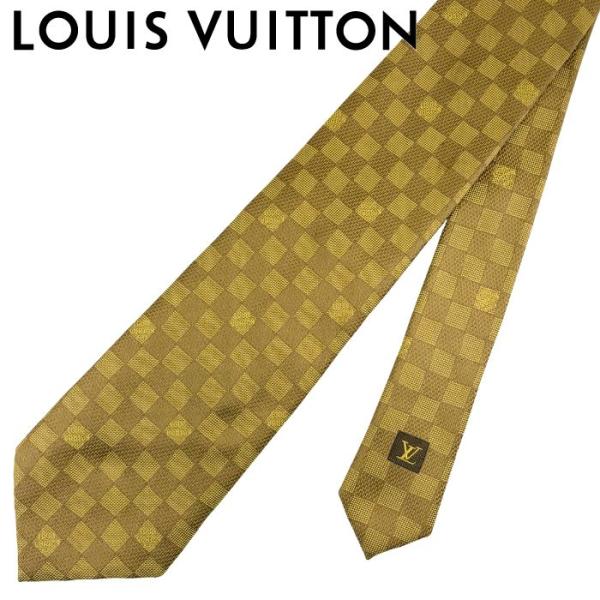 【中古】LOUIS VUITTON ルイヴィトン ネクタイ【ほぼ新品】9.5cm ダミエ シルク10...