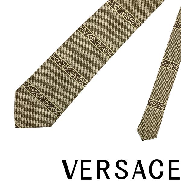 【中古】【やや傷や使用感あり】VERSACE ネクタイ ブランド ベルサーチ ヴェルサーチェ ブラウ...