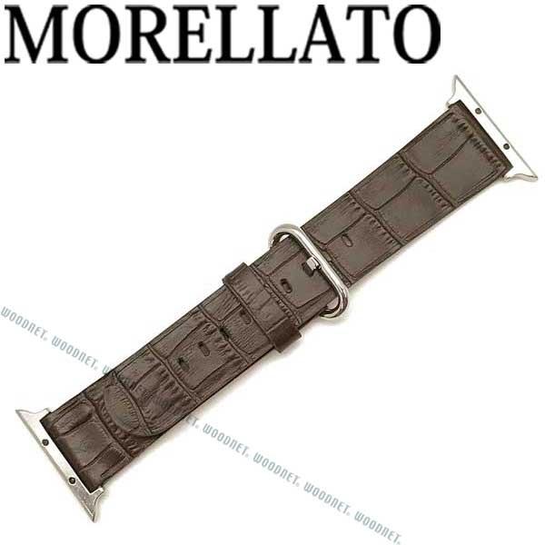 MORELLATO モレラ―ト 型押しカーフレザー アップルウォッチ42mm専用腕時計ベルト ダーク...