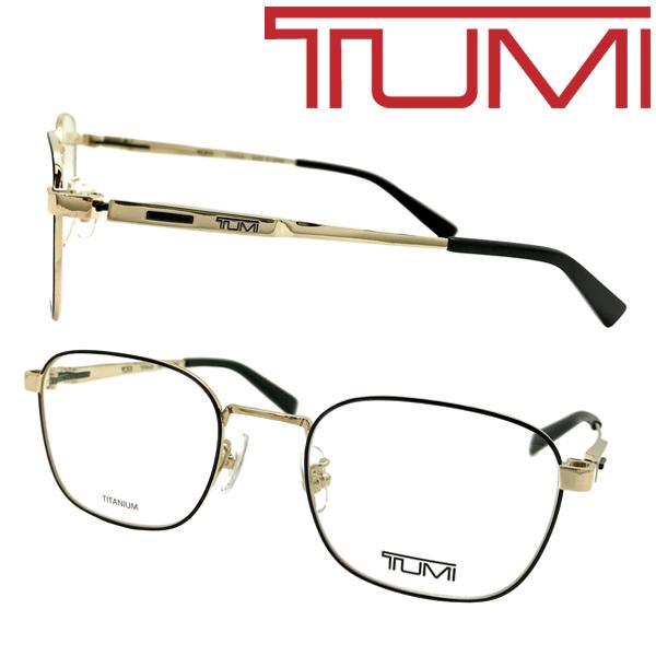 TUMI メガネフレーム ブランド トゥミ ブラック×ゴールド  眼鏡 VTU-053J-0301