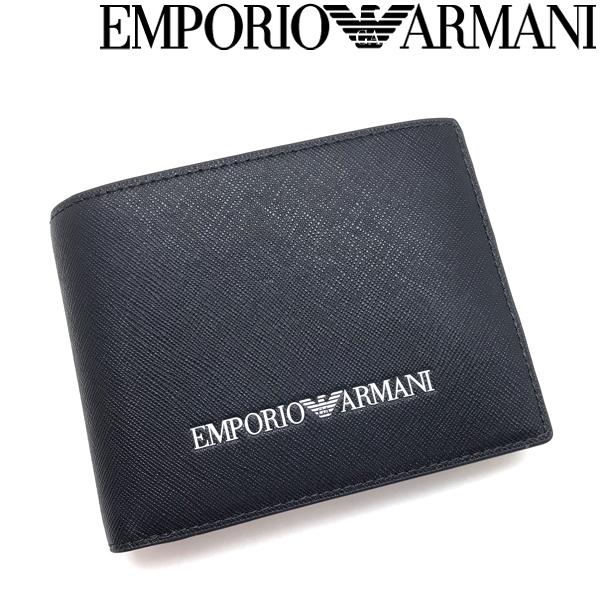 EMPORIO ARMANI エンポリオアルマーニ ブランド 2つ折り財布 小銭入れあり ロゴ レザ...